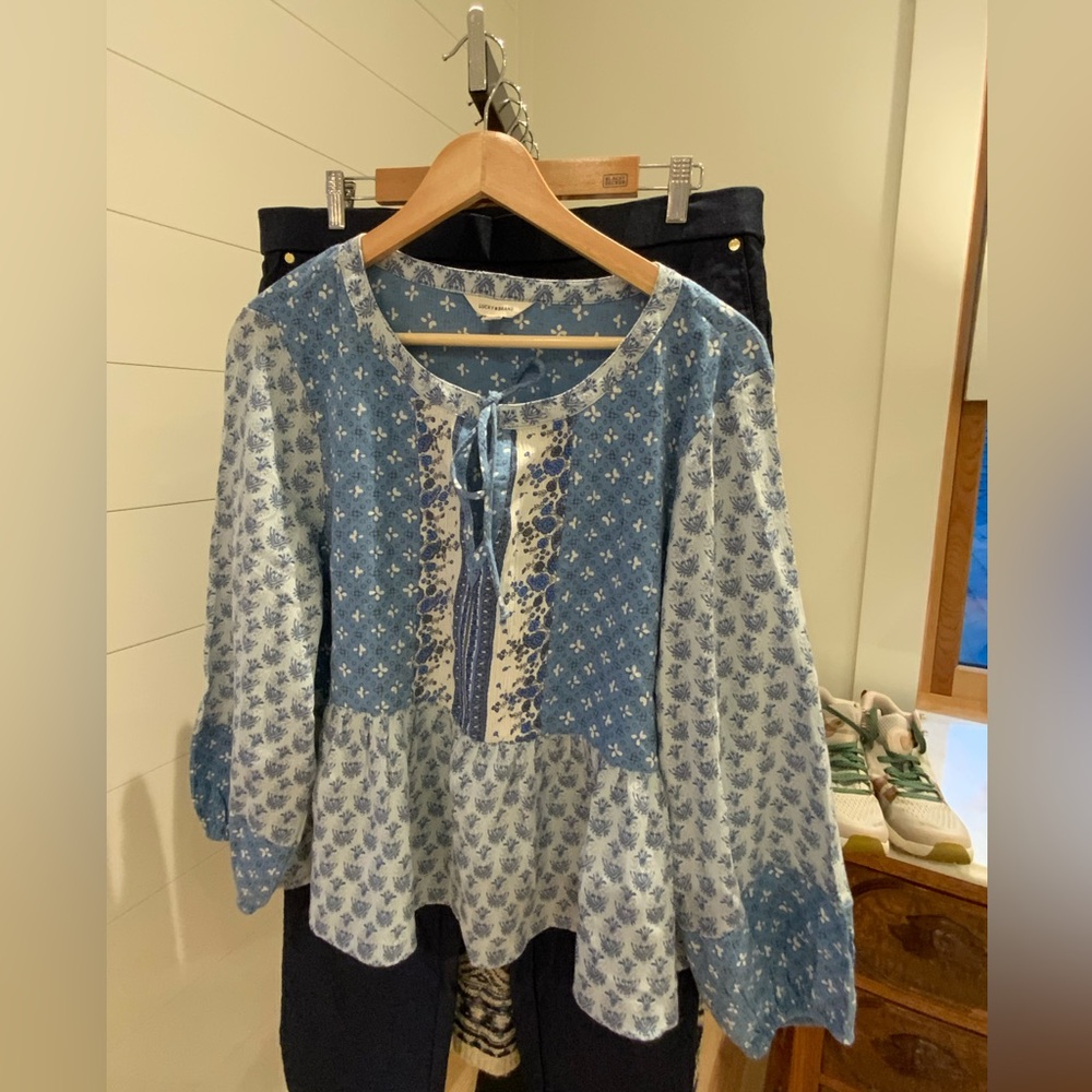 Lucky Brand Blue Patterned Blouse